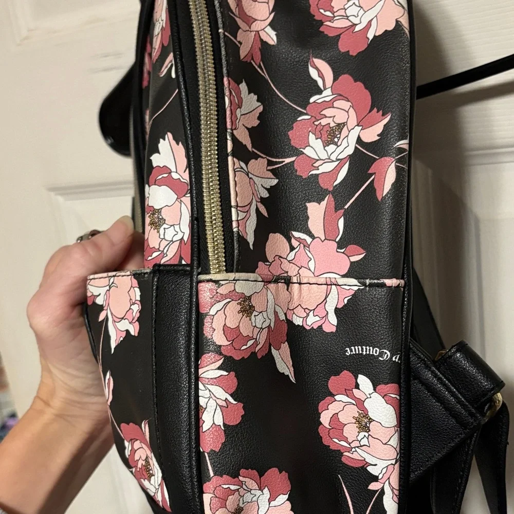 Juicy Couture Floral Black and Pink Backpack - Picture 5 of 14